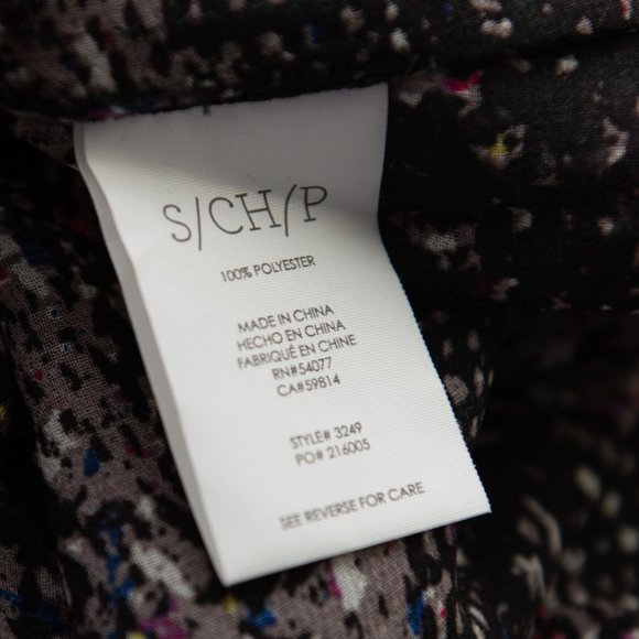 Cabi #3249 Paris Long Sleeve Blouse Chiffon Dots Stripes Black Size Small - Picture 5 of 7